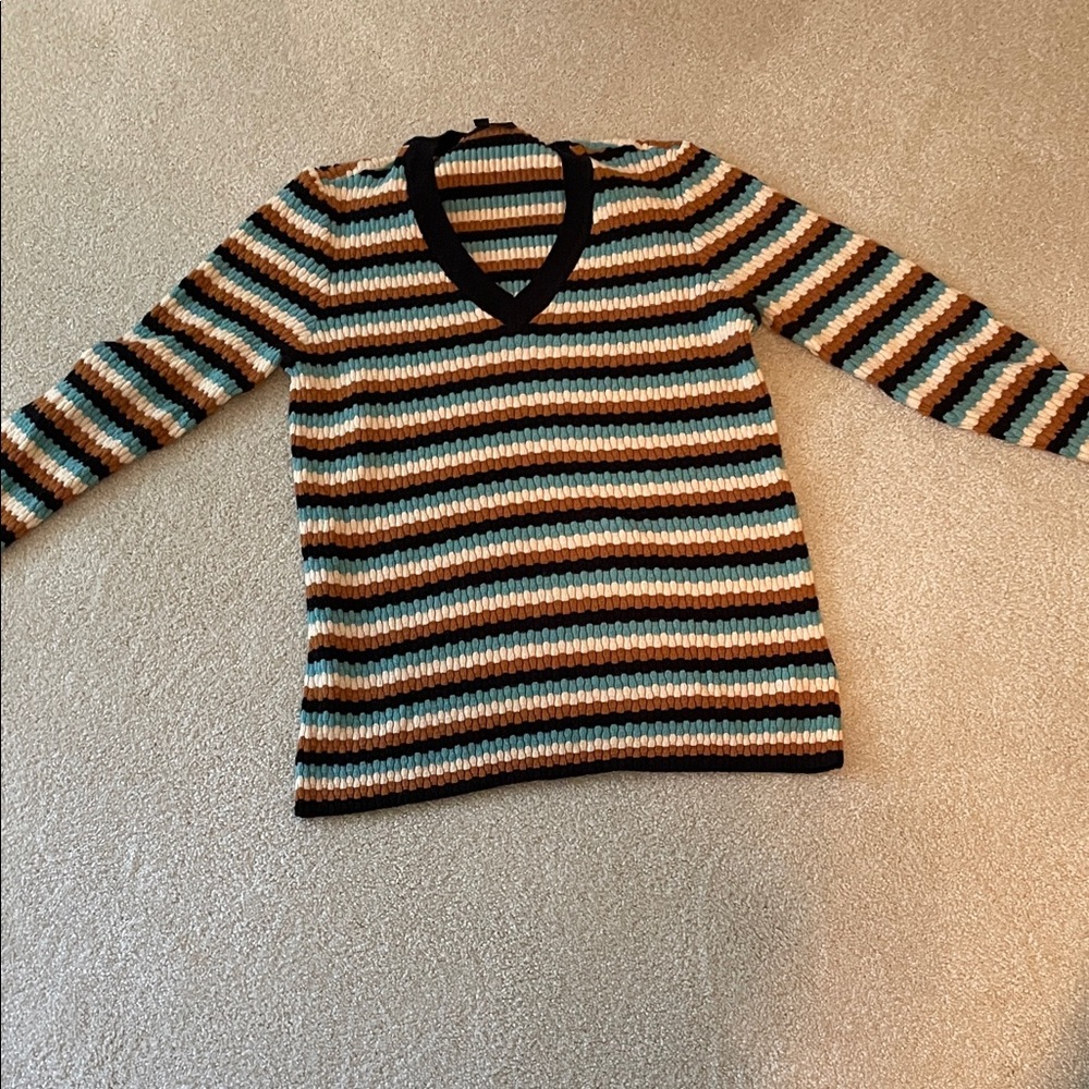Striped V-Neck Sweater